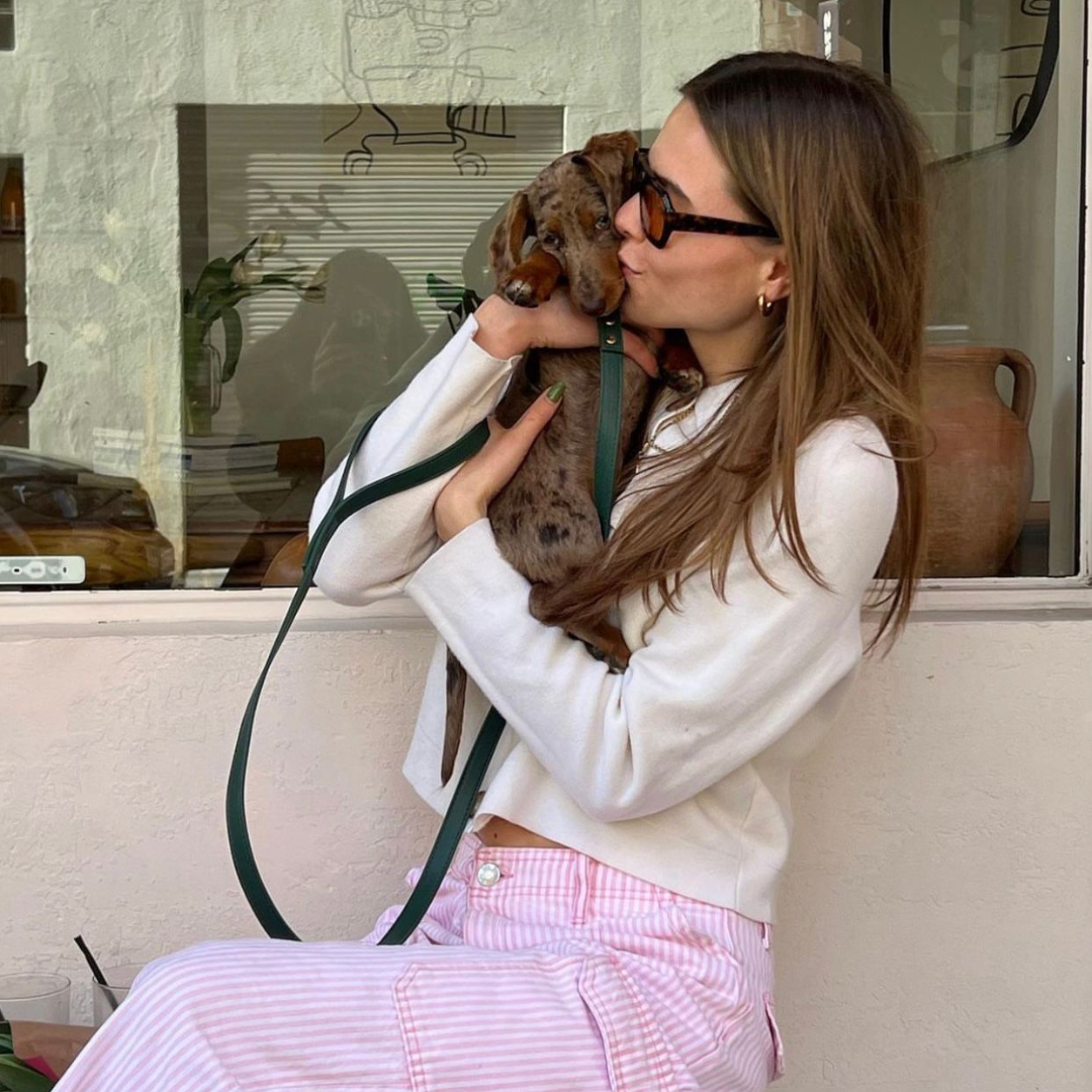 Influencer with her dog