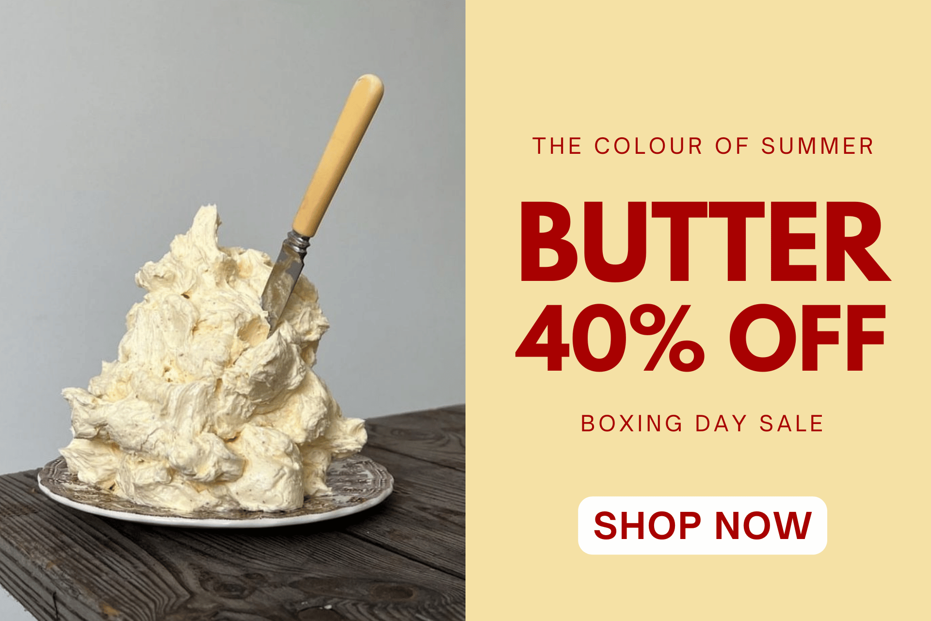 Butter coloured dog products 40% off for boxing day