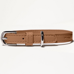 Caramel Brown Leather Dog Collar