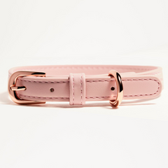 Pink Leather Dog Collar
