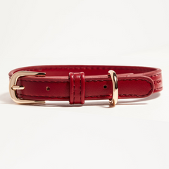 Red Leather Dog Collar