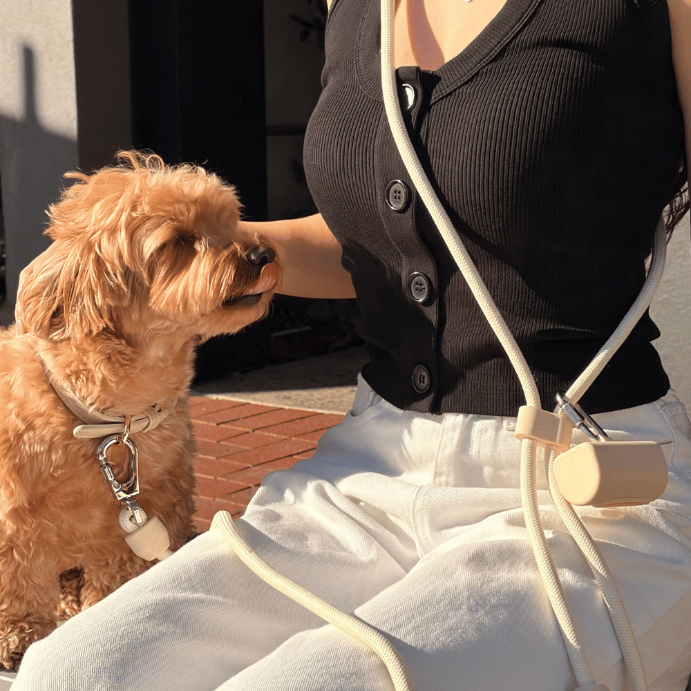 Cream Pocket Dog Waste Bag Holder