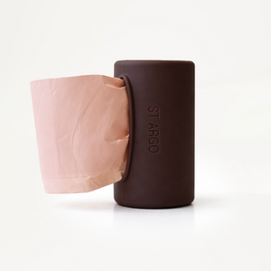 Pocket Dog Waste Bag Dispenser in Cocoa Brown with Poop Bags