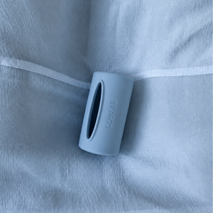 Waste Bag Dispenser for Dogs in Powder Blue with Blue Background