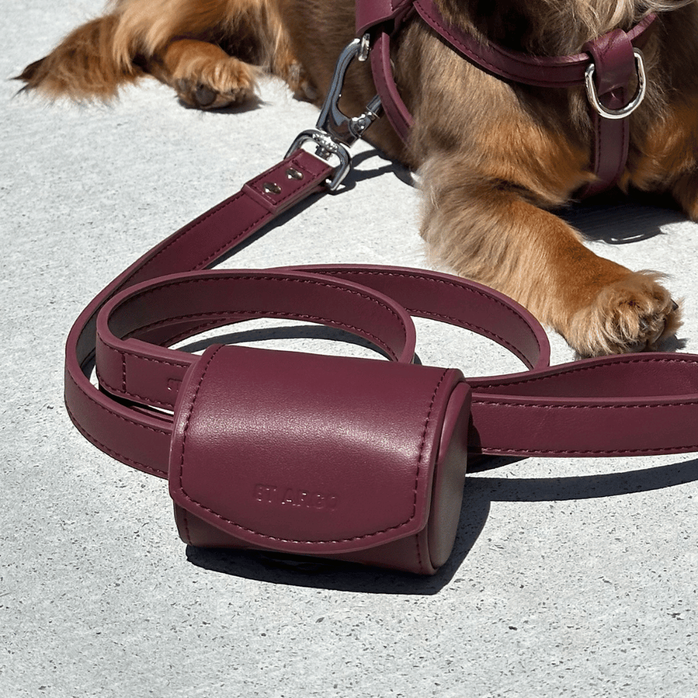 Dog Waste Bag Holder in Burgundy