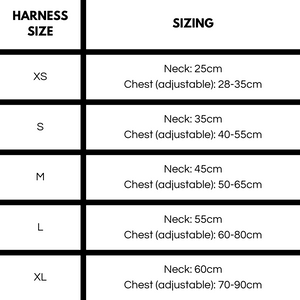 ST ARGO navy blue dog harness size guide