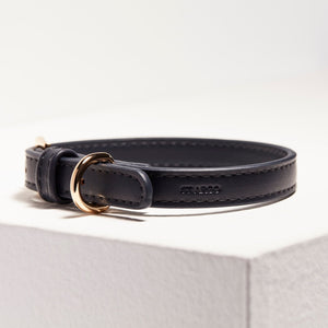 ST ARGO Vegan Leather Navy Blue Dog Collar with durable lightweight hardware. Best in Australia. Designed in Melbourne