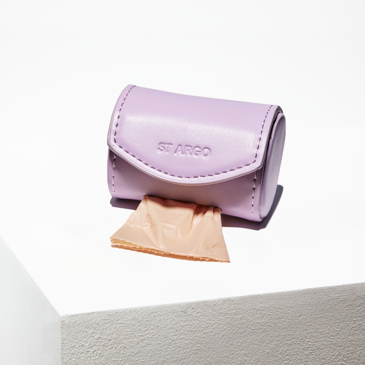 Lilac poop bag holder in vegan leather