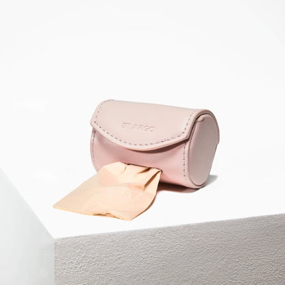Pale Pink poop bag holder by ST ARGO in vegan leather