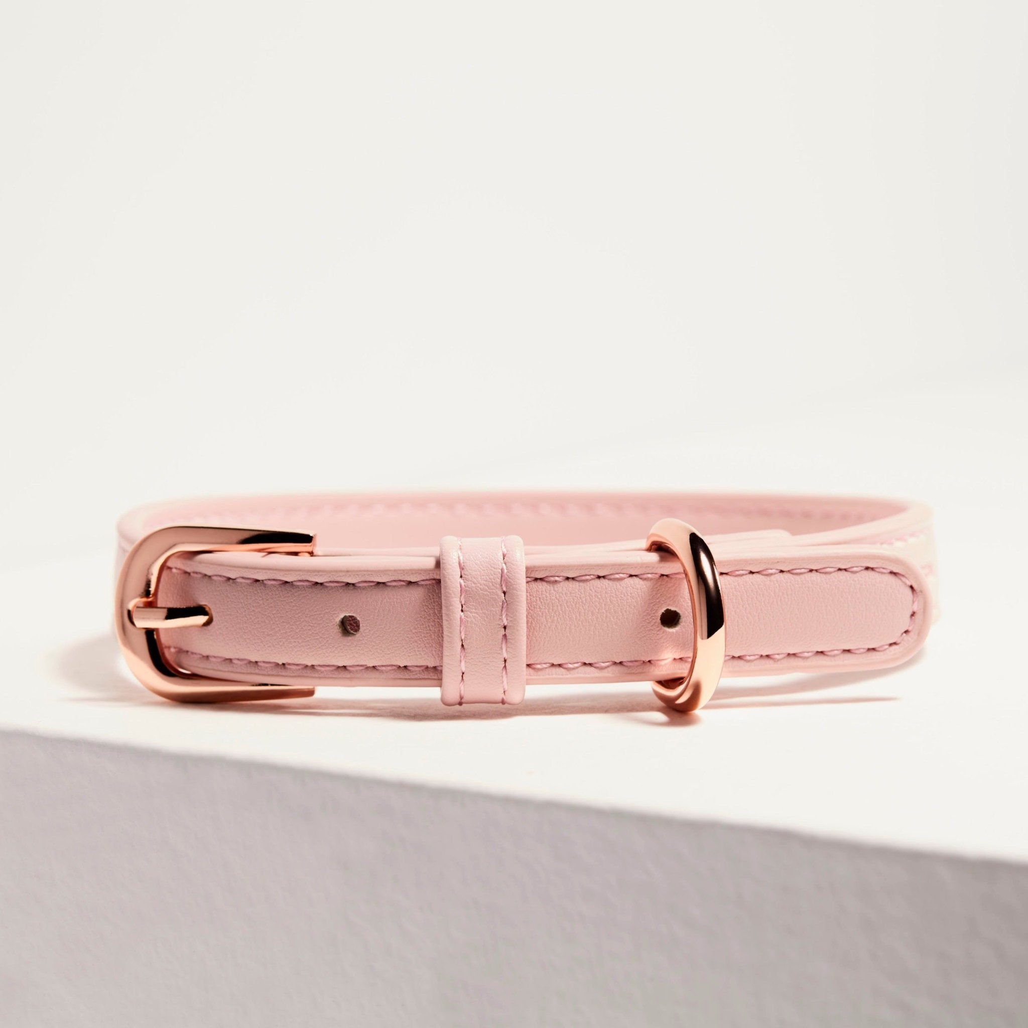 Light pink hot sale leather dog collar